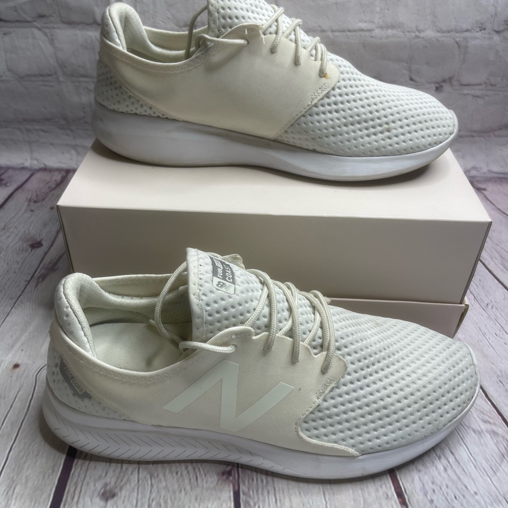New Balance Women’s FuelCore Coast v3 Running Shoes White/Off-White -Size 10